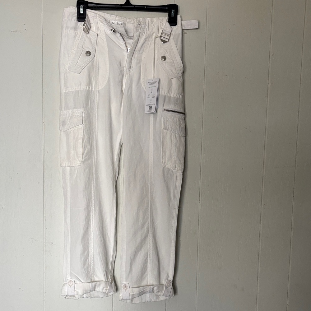Guess White Ankle & Cropped Jeans